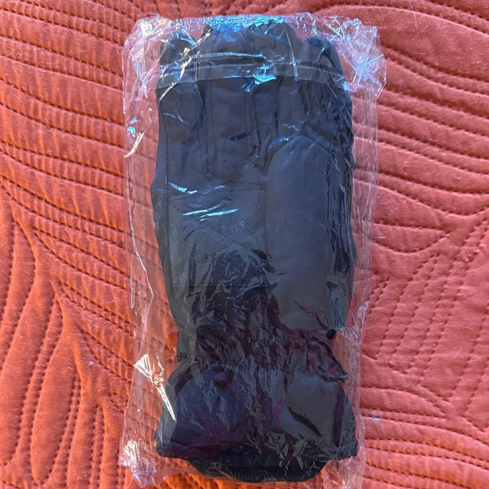 Black Kids' Snow Gloves
